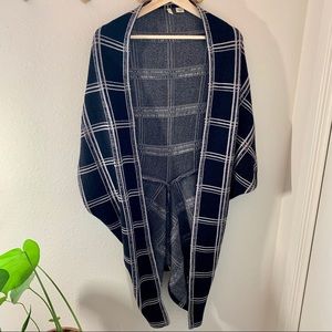 Anthropologie Moth Dalsland Black Plaid Wrap